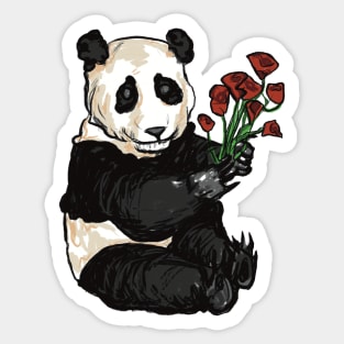 Panda holding Flowers Sticker